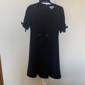 Shelby & Palmer Black Midi Dress with Bow Details